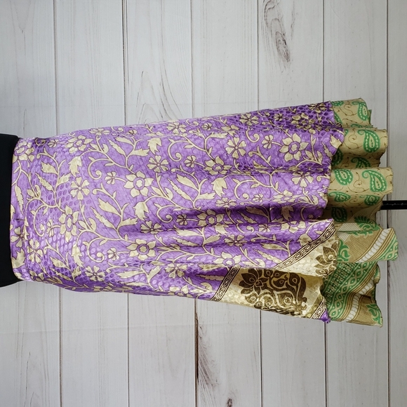 Darn Good Yarn Sari Silk Wrap Skirt Tea Goddess - Picture 2 of 16